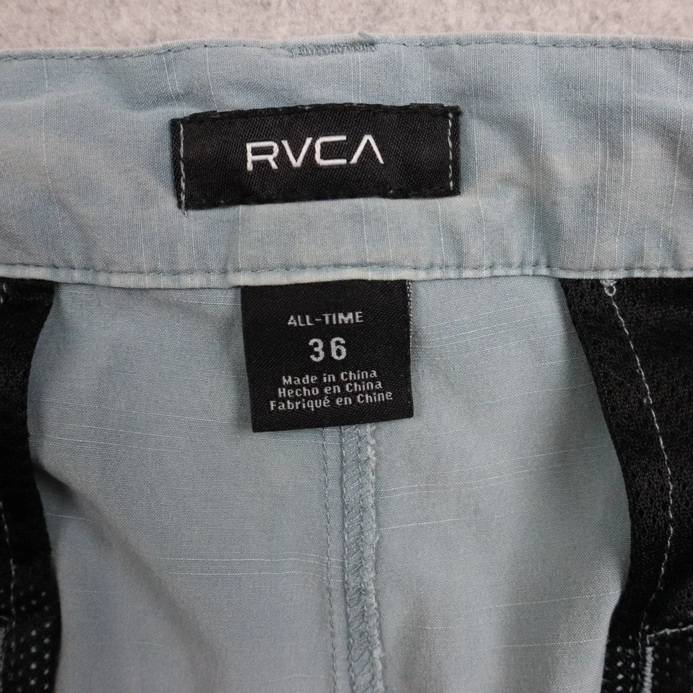 RVCA Shorts Mens 36 All-Time Hybrid Chino Flap‎ Pocket Casual Stretch Beach Blue